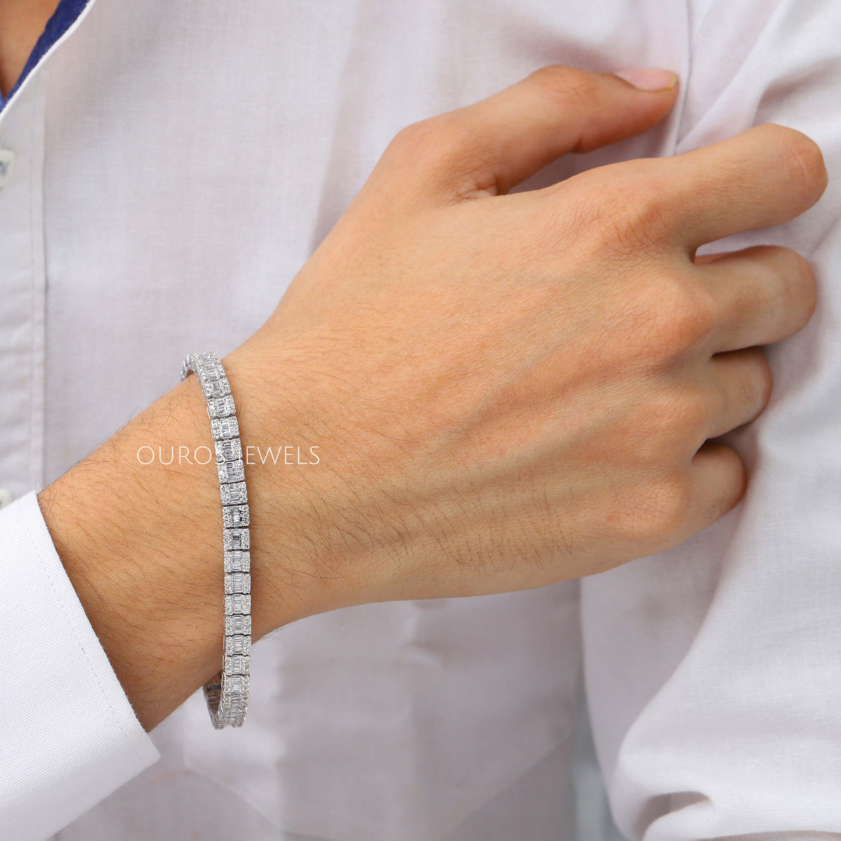 Diamond Tennis Bracelet For Men — Ouros Jewels