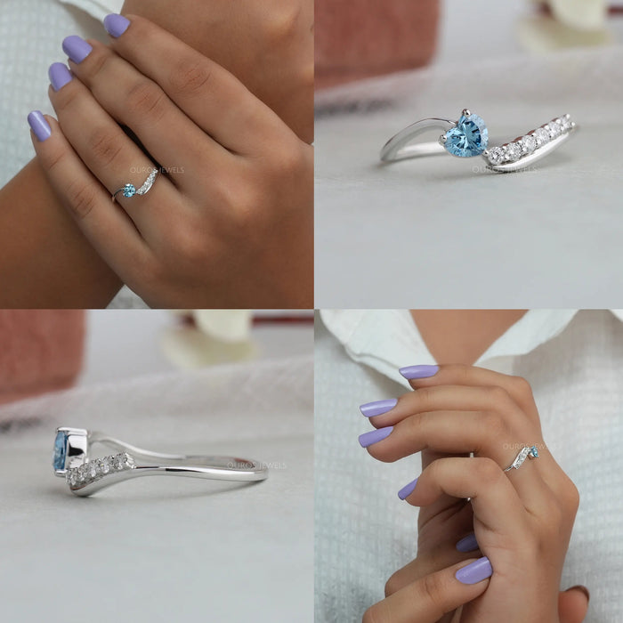 [Collage of Heart Diamond Bypass Ring]-[Ouros Jewels]