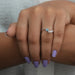 [A Women wearing Blue Heart Diamond Ring]-[Ouros Jewels]