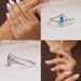 Collage of 14k white gold brilliant pear cut diamond engagement ring