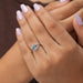 In finger front look of Double shank diamond engagement ring