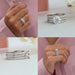 [3 Piece Round Cut Diamond Bridal Wedding Ring Set In White Gold]-[Ouros Jewels]