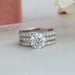 [4 Prong Set Round Diamond 3 Piece Wedding Ring Set]-[Ouros Jewels]