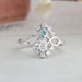 [Frong View of Oval Diamond Dainty Ring]-[Ouros Jewels]