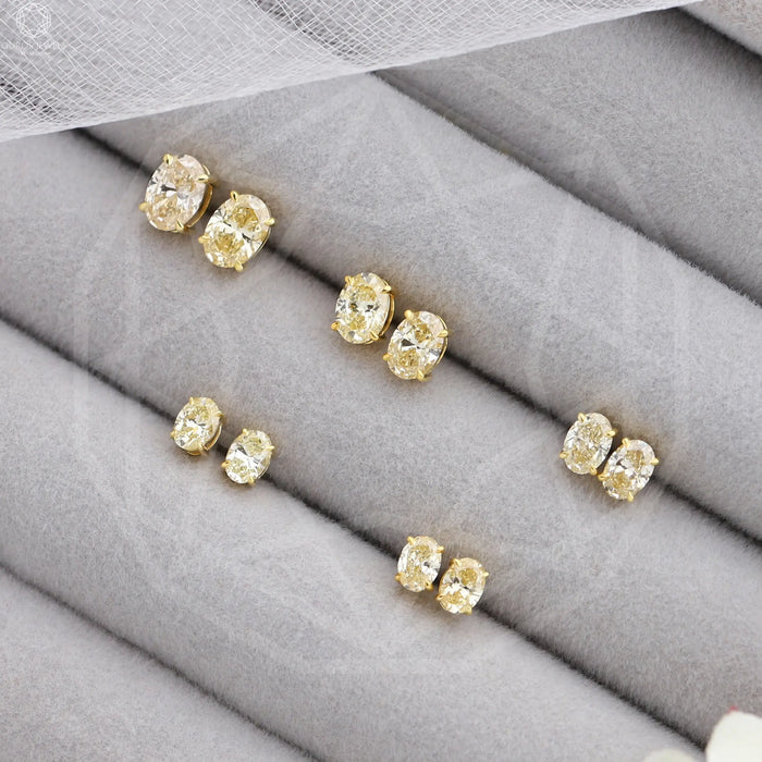 Brilliant oval cut lab diamond studs for stunning and shining look