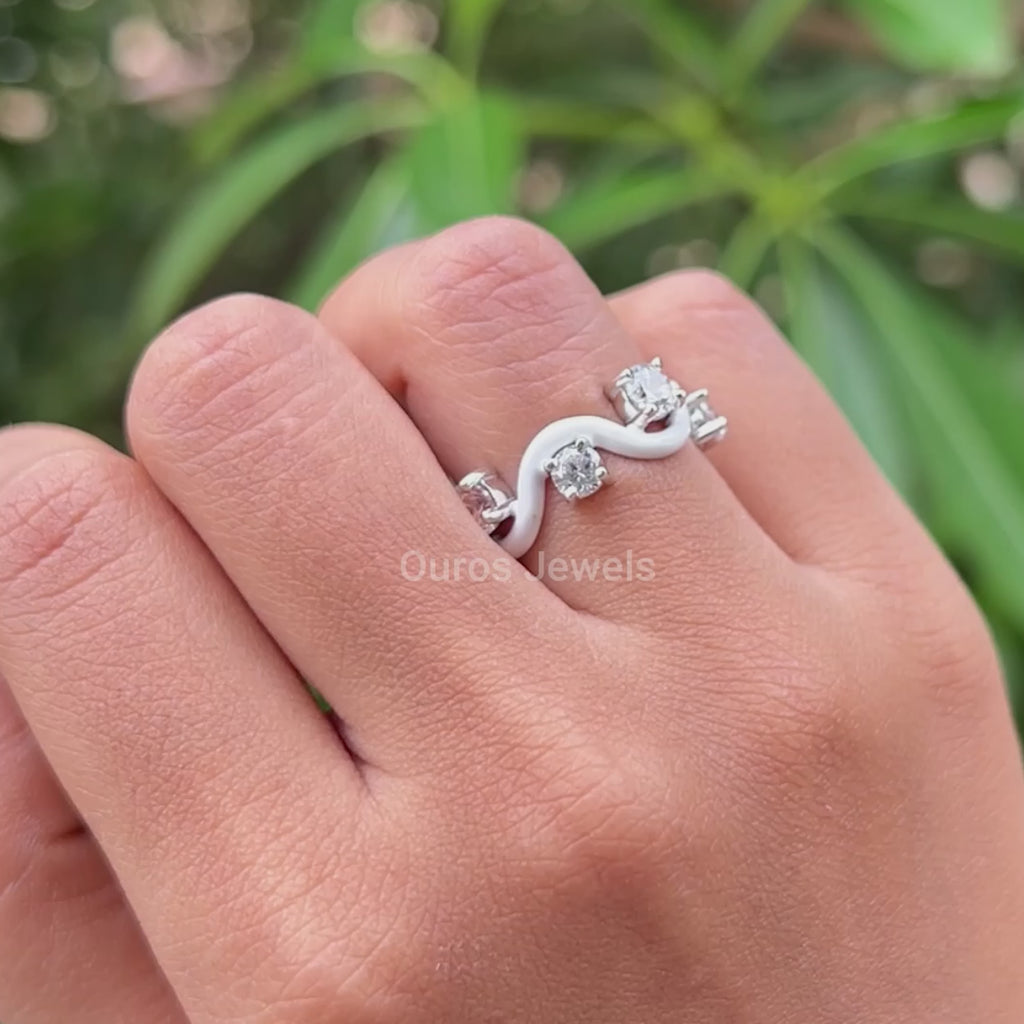 [Wave Style wedding Ring Video]-[Ouros Jewels]