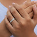 In finger look of emerald cut lab created diamond 7 stone wedding ring