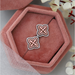 [Square Shape Design of Round Diamond Floral Studs]