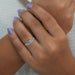 In finger look of fancy blue color heart shaped lab grown diamond engagement ring