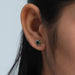[Green Round Cut Diamond Stud Earrings]-[Ouros Jewels]