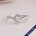 Front view of heart shape diamond ring made of 14k white gold. This ring symbol of eternal  love.