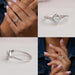 Collage of White Gold Heart Cut Curved  Diamond Ring.