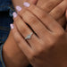 Front view of heart shaped  curved ring made of 14lk white gold. Express your never-end feelings with tis engagement ring