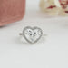 [IGI Certified Heart Cut Halo Engagement Ring]-[Ouros Jewels]
