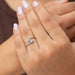 In finger look of heart shaped lab created diamond engagement ring