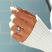 Pear & Fancy Blue Heart Shape Lab Diamond Toi Et Moi Wedding ring in Girl Finger
