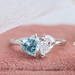 [Blue Heart & Pear Shape Lab Diamond Two Stone Ring in White Gold]-[Ouros Jewels]