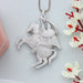 [Lab Diamond Horse and Rider Look Pendant]-[Ouros Jewels]