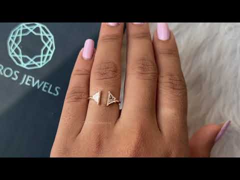 Youtube video of antique shape trapezoid diamond two stone ring