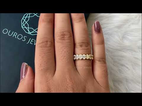 Youtube video of fancy color oval cut full eternity wedding band