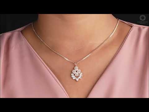 YouTube video of pear and round cut lab grown diamond cluster pendant