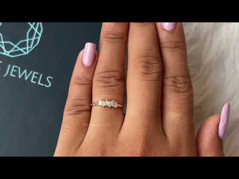 Youtube video of baguette cut cluster diamond dainty ring