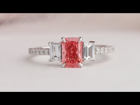 Youtube Video Of 3 Stone Radiant Cut Accent Diamond Ring 