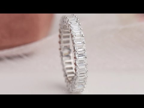 Youtube Video Of Emerald Cut Full Eternity Diamond Wedding Band