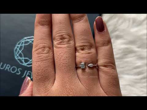 [Youtube Video of Green Radiant Round Diamond in Pear Shape Dainty Ring]-[Ouros Jewels]
