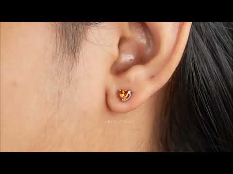 YouTube video of heart shaped solitaire earrings