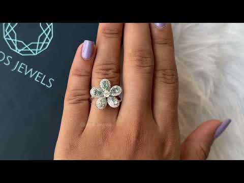 Youtube video of Light blue pear diamond slower style halo ring