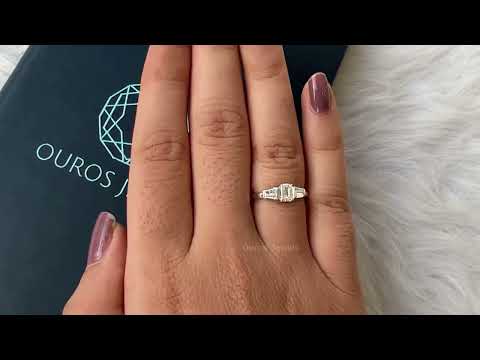 Youtube Video Of Three Stone Emerald Cut Lab Diamond Engagement Ring