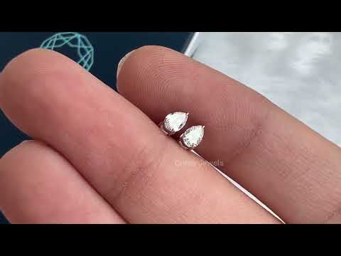 [Youtube Video of Pear Diamond Stud Earrings]-[Ouros Jewels]
