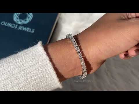 [Youtube Video of Emerald Cut Lab Diamond Bracelet]-[Ouros Jewels]