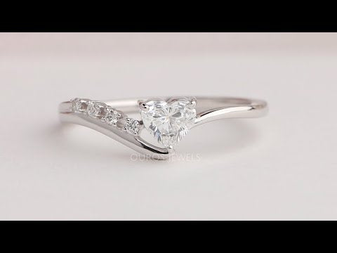 Youtube Video Of Heart Cut Accent Diamond Dainty Ring