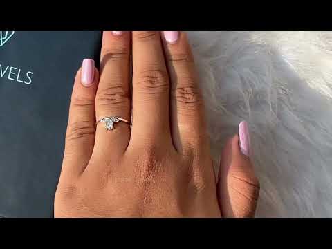 Youtube View Of Pear And Round Cut Lab Diamond Dainty Ring