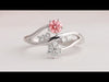 Youtube video of pink round lab grown diamond dainty ring