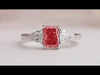 YouTube Video Of Pink Radiant Diamond Three Stone Engagement Ring