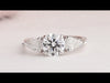 Youtube View Of 1 Carat Round Cut Diamond Three Stone Engagement Ring