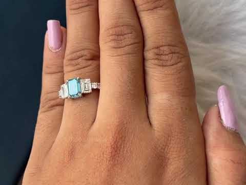 Youtube Video Of  Blue Emerald Lab Grown Diamond Engagement Ring