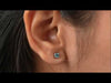 [Youtube Video of Blue Cushion Diamond Stud Earrings]-[Ouros Jewels]