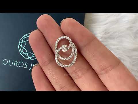 Youtube video of oval and round cluster diamond pendant