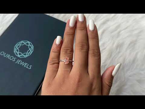 [Youtube Video of Pink Oval Solitaire Lab Diamond Ring]-[Ouros Jewels]