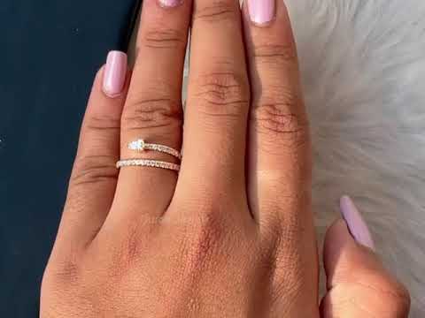 Youtube Video Of Pear and Round Lab Diamond conflict free Double Row Engagement Ring