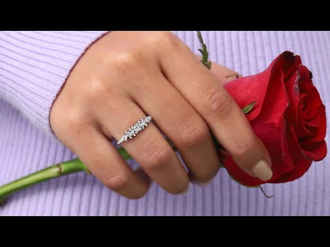 [Video of Round Cut Dainty Engagement Ring]-[Ouros Jewels] 