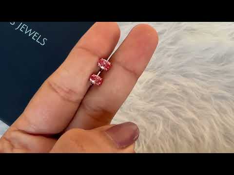 [Youtube Video of Pink Oval Diamond Earrings]-[Ouros Jewels]