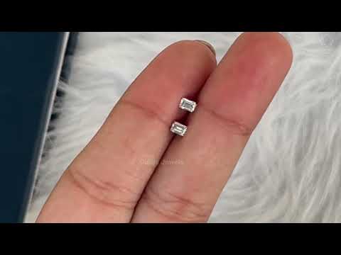 [Youtube Video of Emerald Cut Diamond Stud Earrings]-[Ouros Jewels]
