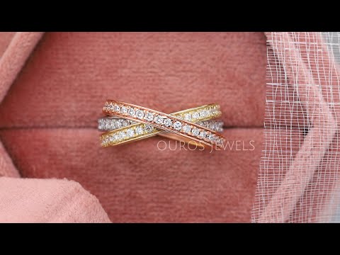 [Round Cut Unique Wedding Band In Video]-[Ouros Jewels]