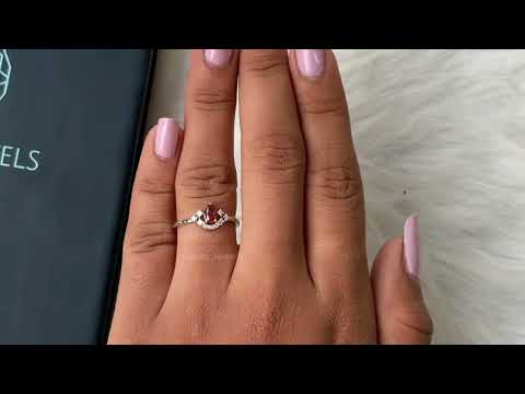 Youtube video of red pear shaped diamond dianty ring