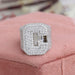 [Micro Pave Round Lab Made Diamond Letter Ring For Men]-[Ouros Jewels]